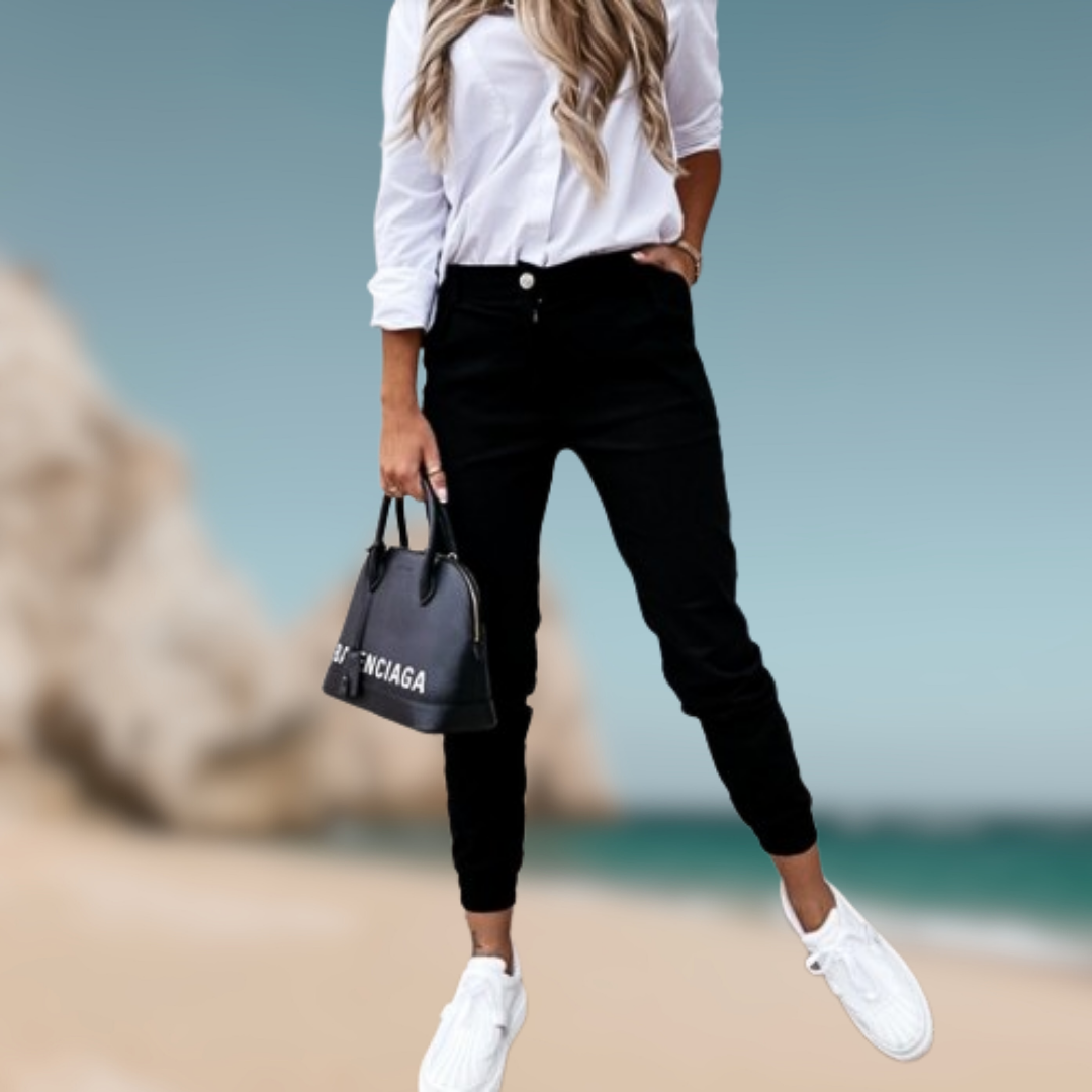 Levoire | Pantalons décontractés pour femmes Nero
