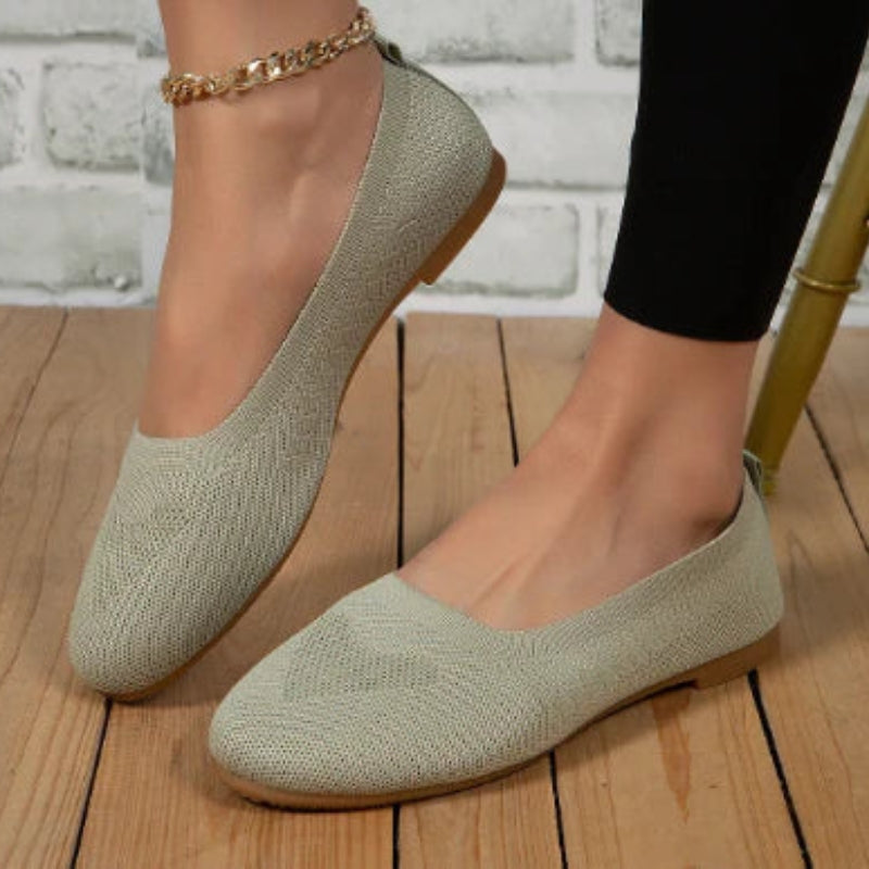 Levoire | Ballerines Plates Avec Bout Rond Et Design Respirant Vert clair