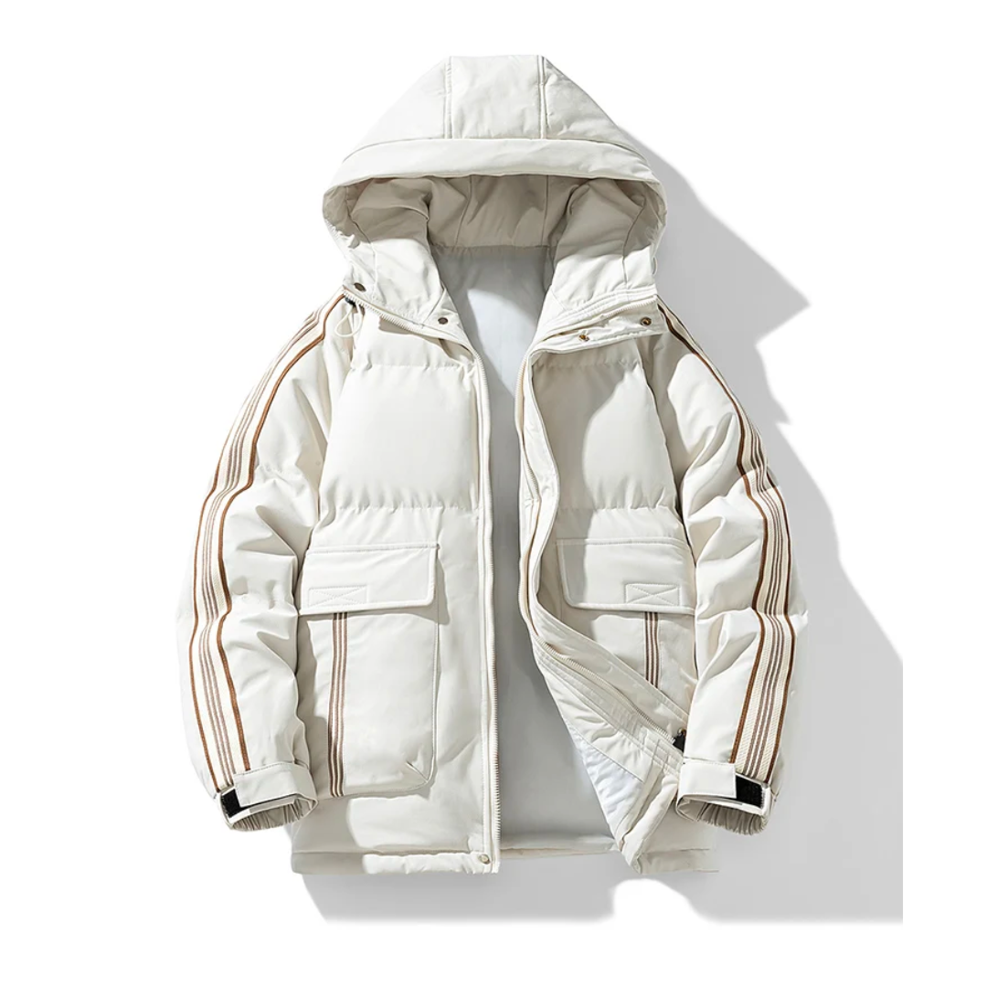 Levoire | Veste Puffer À Manches Longues Imperméable Avec Fermeture Éclair Blanc