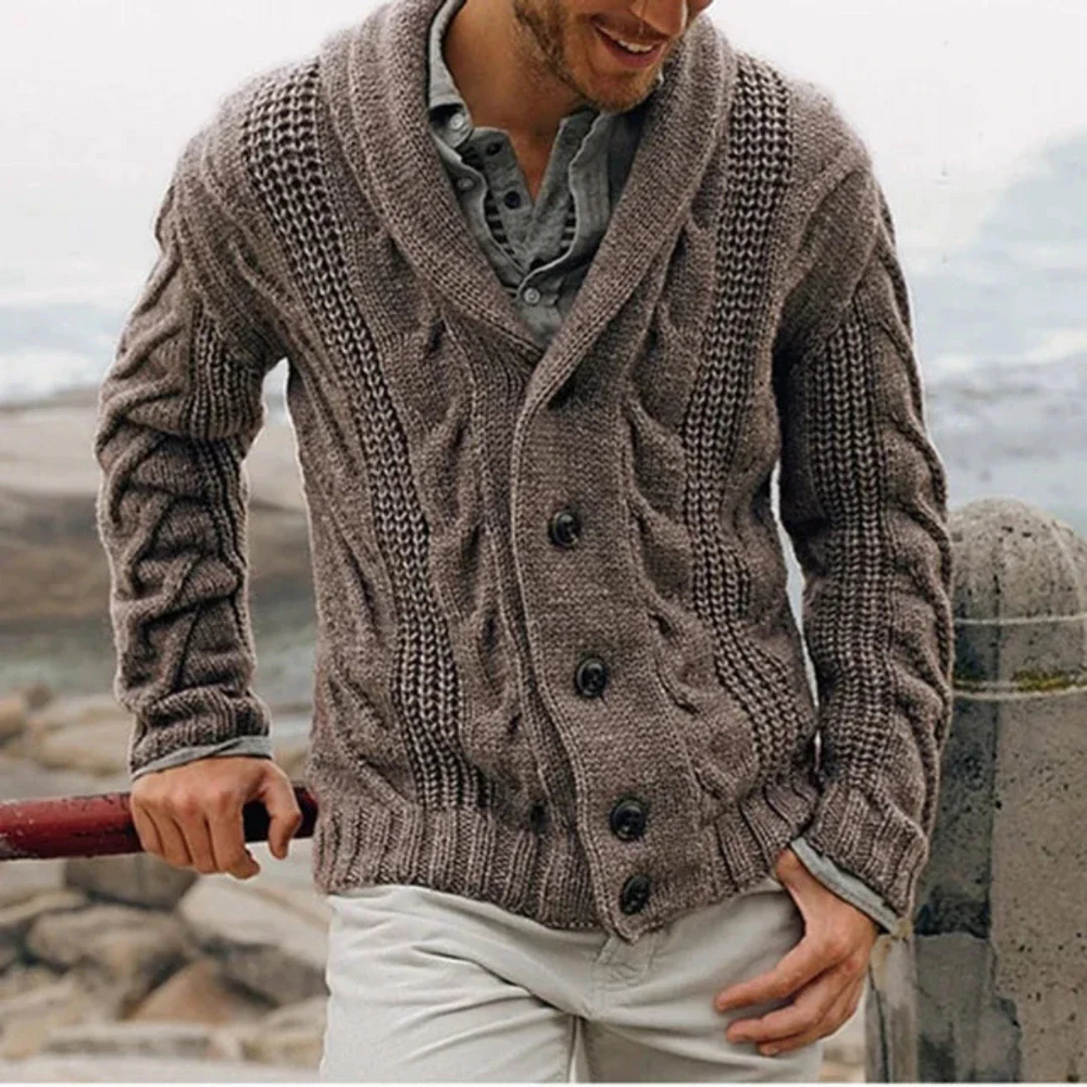 Levoire | Pull-over à manches longues pour hommes Braun