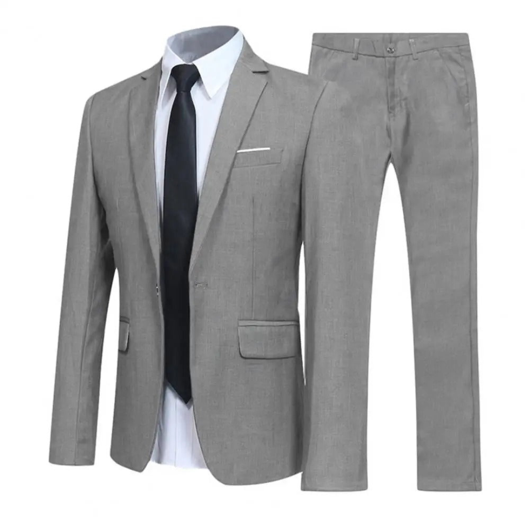 Levoire | Costume D'Invité De Mariage Slim Pour Homme - Deux Pièces Gris