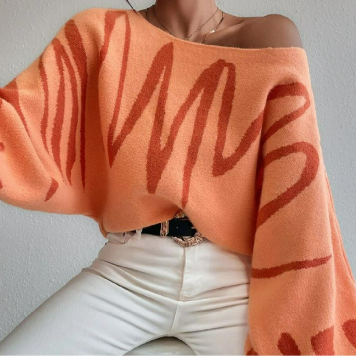 Levoire | Pull Avec Rayures Femmes Orange
