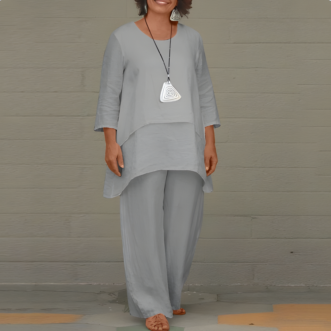 Levoire | Ensemble deux pièces luxueux pour femmes Gris