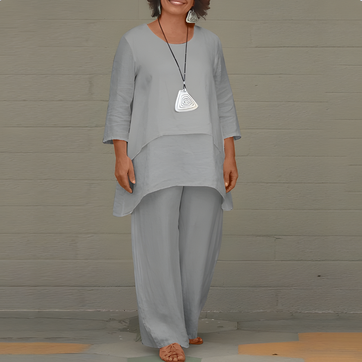Levoire | Ensemble deux pièces luxueux pour femmes Gris