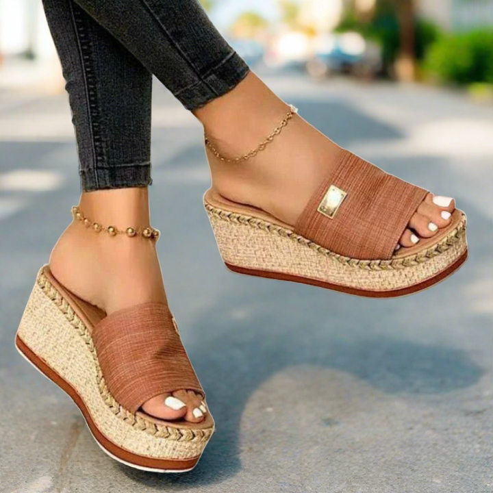 Levoire | Sandales Confortables Pour Femmes Avec Talon Braun
