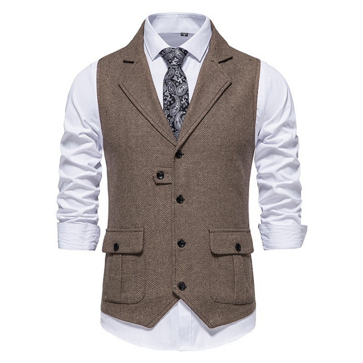 Levoire | Gilet Pour Homme Avec Poches Braun