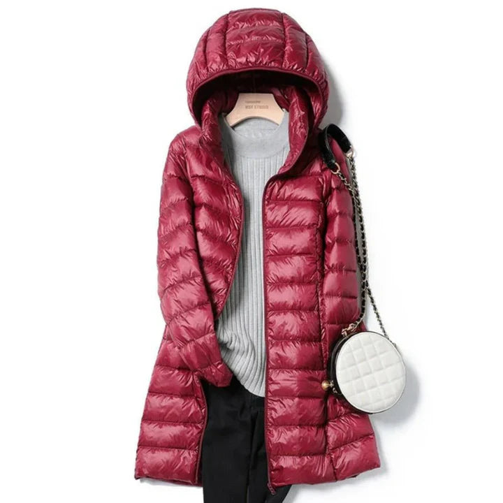 Levoire | Long manteau pour femmes avec capuche Rose 3