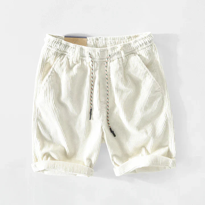 Levoire | Short En Corduroy D'Été - Look Détendu Blanc