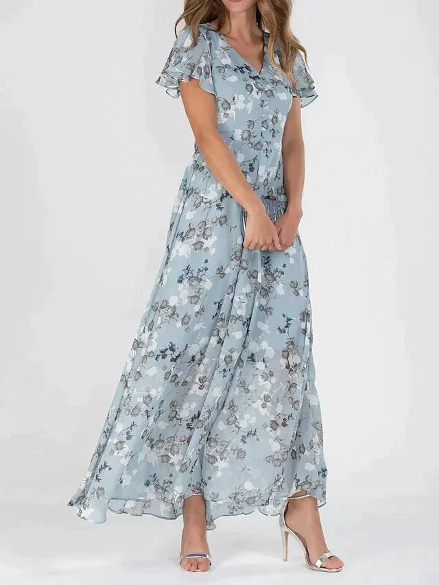 Levoire | Élégant Robe Maxi Multicolore Bleu (clair)