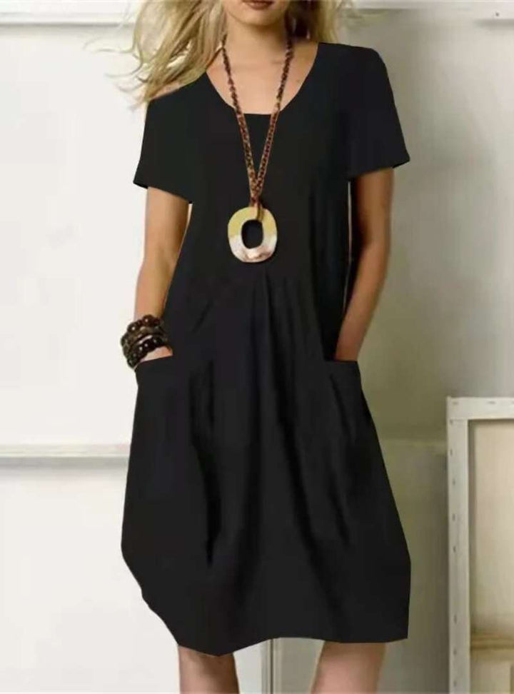 Levoire | Robe Mi-Longue Avec Encolure Ronde Noir