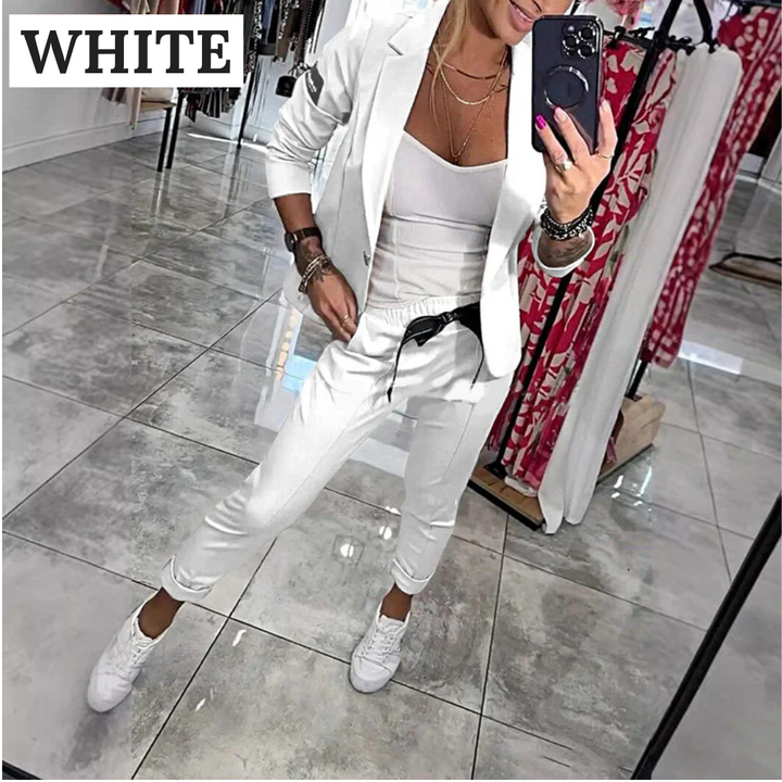 Levoire | Ensemble 2 Pièces, Composé D'Un Blazer Décontracté Et D'Un Pantalon Blanc