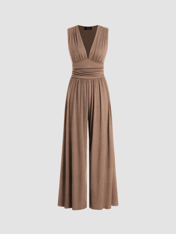 Levoire | Jumpsuit élégant pour femmes avec décolleté en V Braun