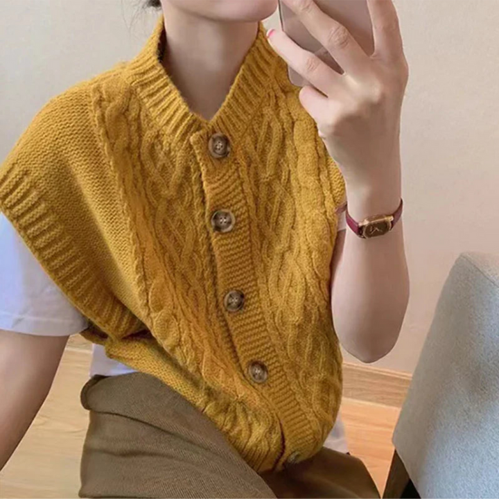 Levoire | Rmelloser Gilet Strik FR Femmes Jaune