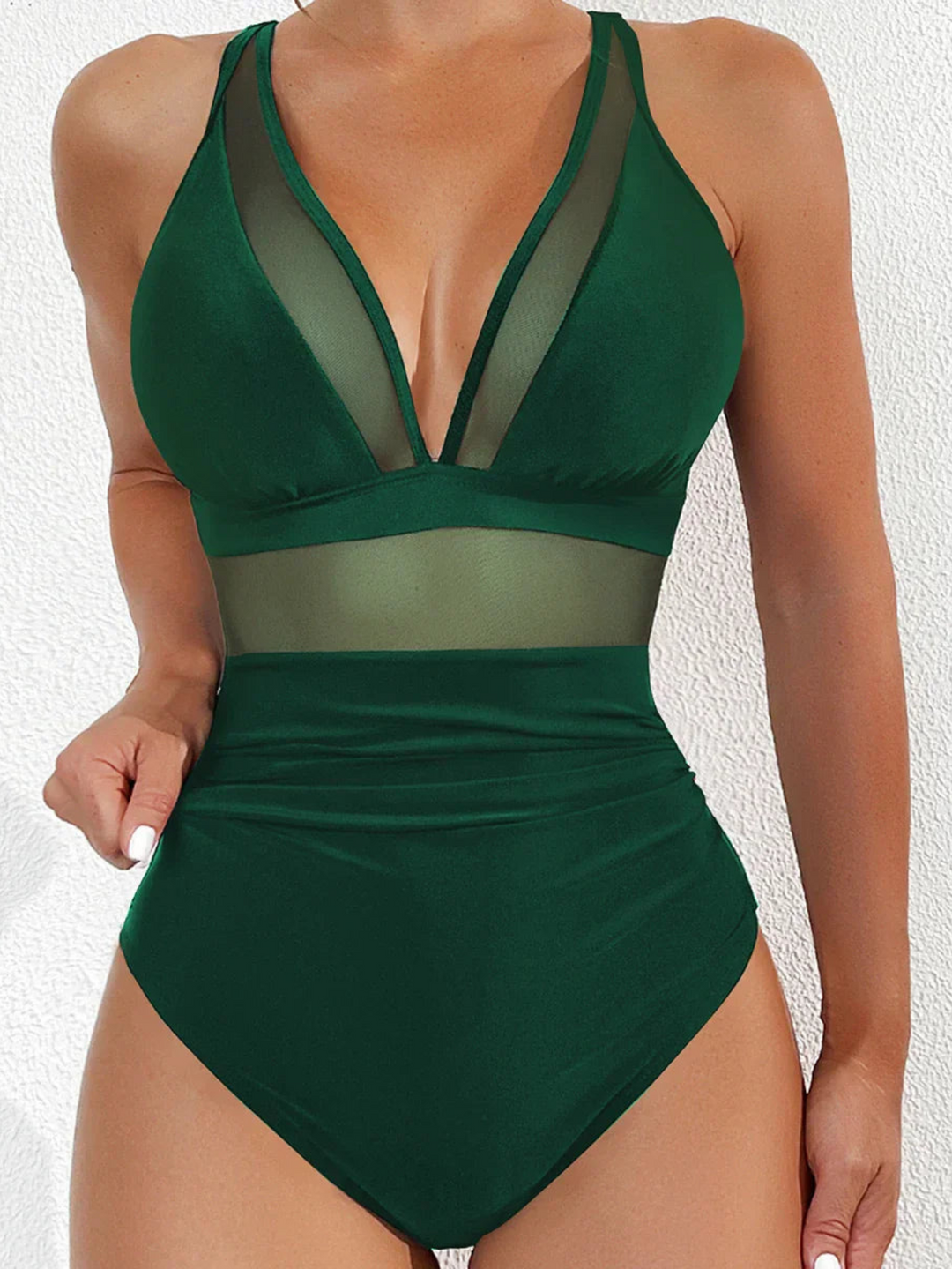 Levoire | Femmes Maillot de bain en filet élégant avec effet push-up pour vêtements de natation femmes Vert