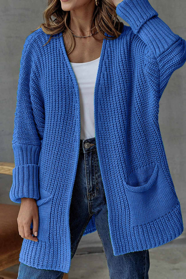 Levoire | Gilet Long À Ouverture Frontale Avec Fermeture À Nœud Pour Un Style Simple Bleu