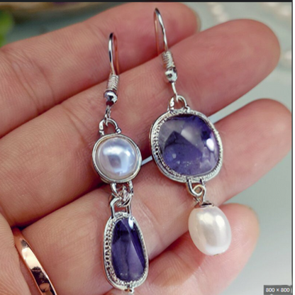 Levoire | Variété De Vin Boucles D'Oreilles En Pierre Naturelle Or