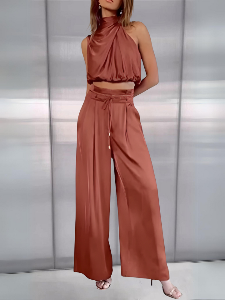 Levoire | Pantalons En Soie Élégants Chocolat
