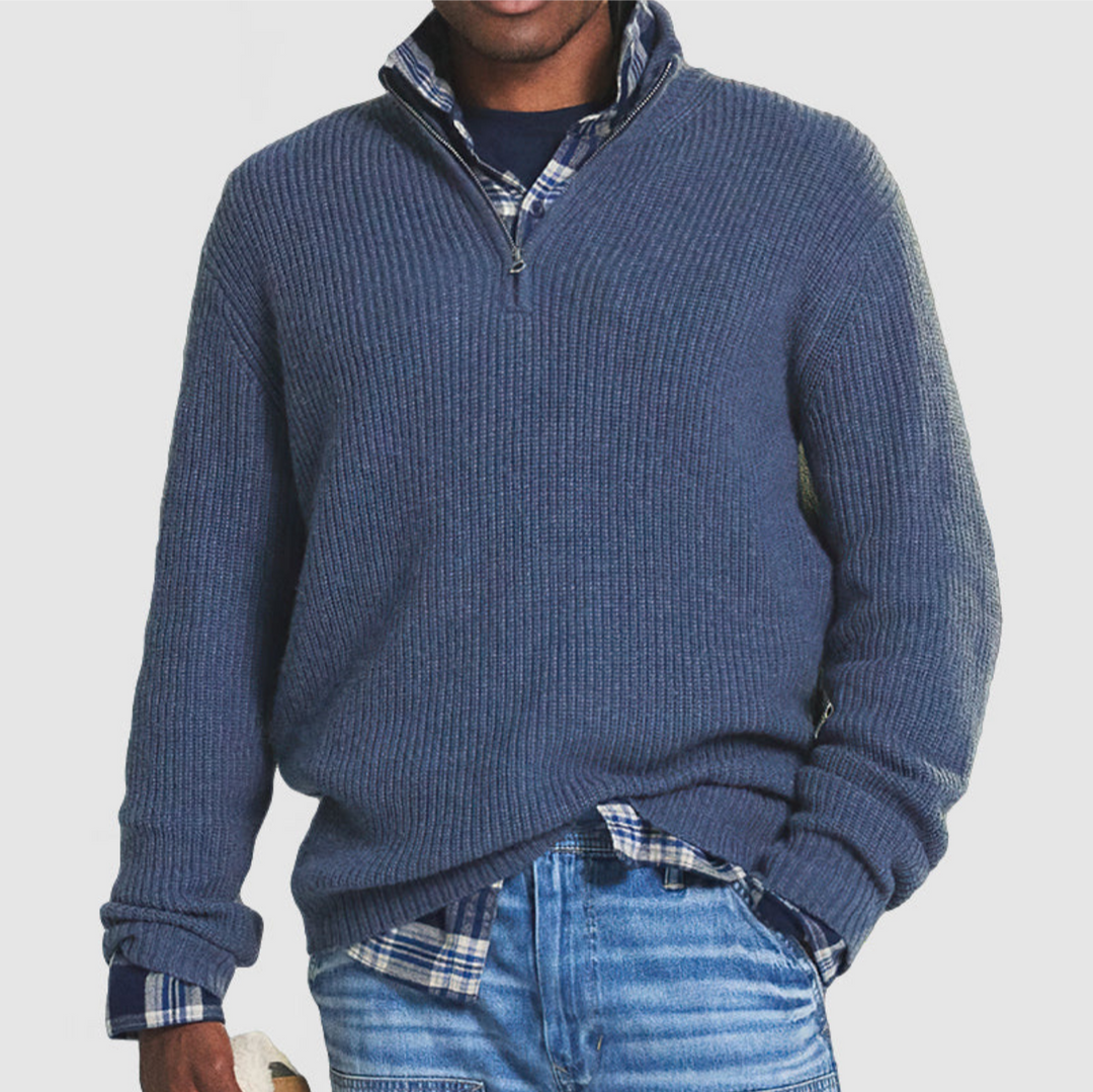 Levoire | Pullover FR Hommes Chaud FR Jours Froids Bleu