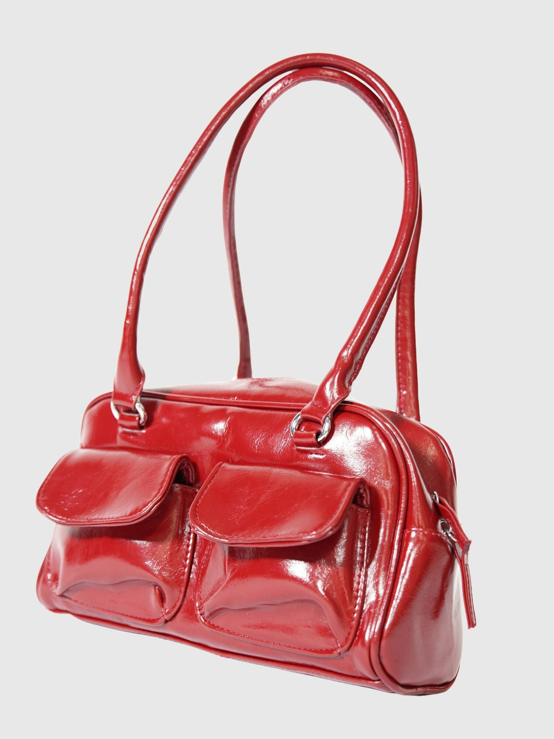 Levoire | Sac À Main En Cuir Brillant Avec Compartiments Latéraux