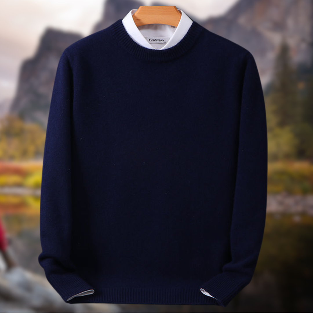 Levoire | Doux Et Élégant Pull Bleu foncé