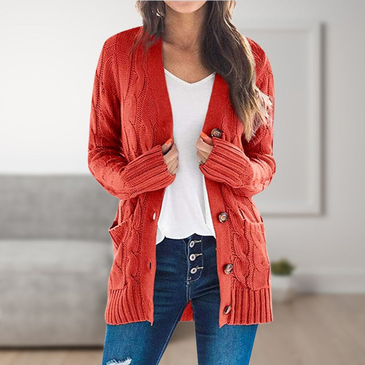 Levoire | Gilet Tricot Mi-Long Avec Boutons Pour Femmes