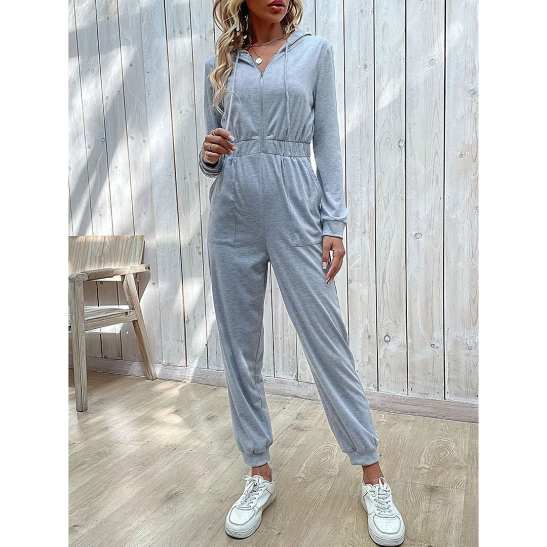 Levoire | Ensemble De Sport Pour Femmes Avec Fermeture Éclair Et Capuche Gris clair