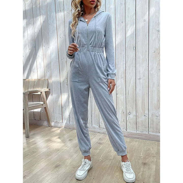 Levoire | Ensemble De Sport Pour Femmes Avec Fermeture Éclair Et Capuche Gris clair