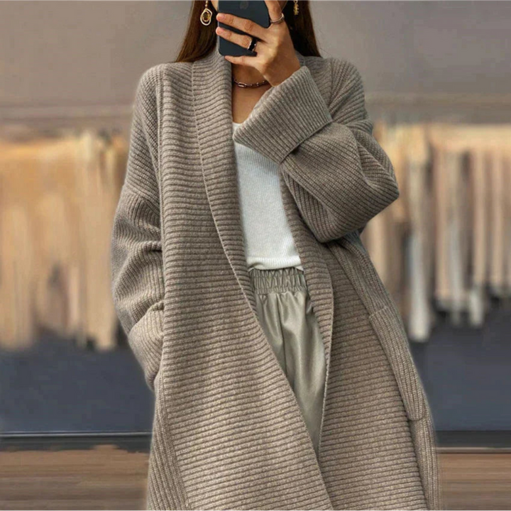 Levoire | Long Cardigan FR Women Warm For The Winter Khaki