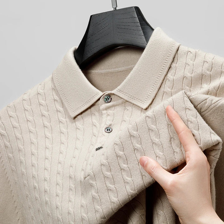 Levoire | Polo En Tricot Pour Hommes Avec Élégance Beige