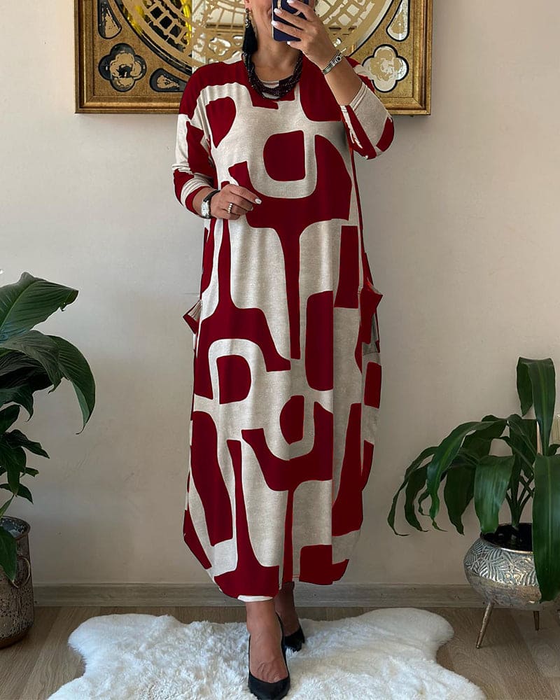 Levoire | Robe À Manches Longues Et Imprimé Rot