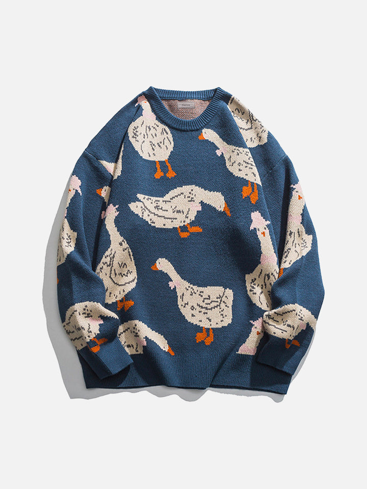Levoire | Pull, avec un petit imprimé canard Bleu