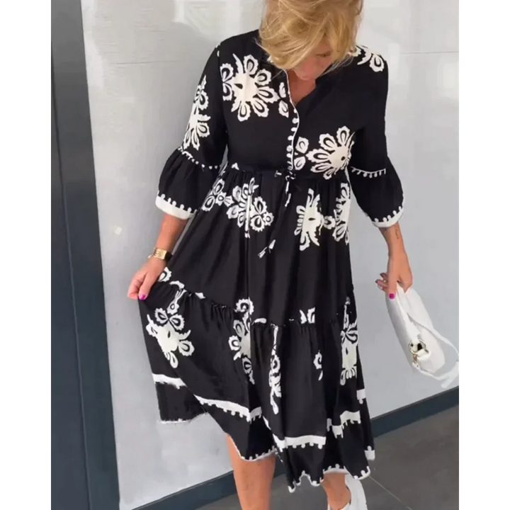 Levoire | Robe À Fleurs Avec Manches 3/4