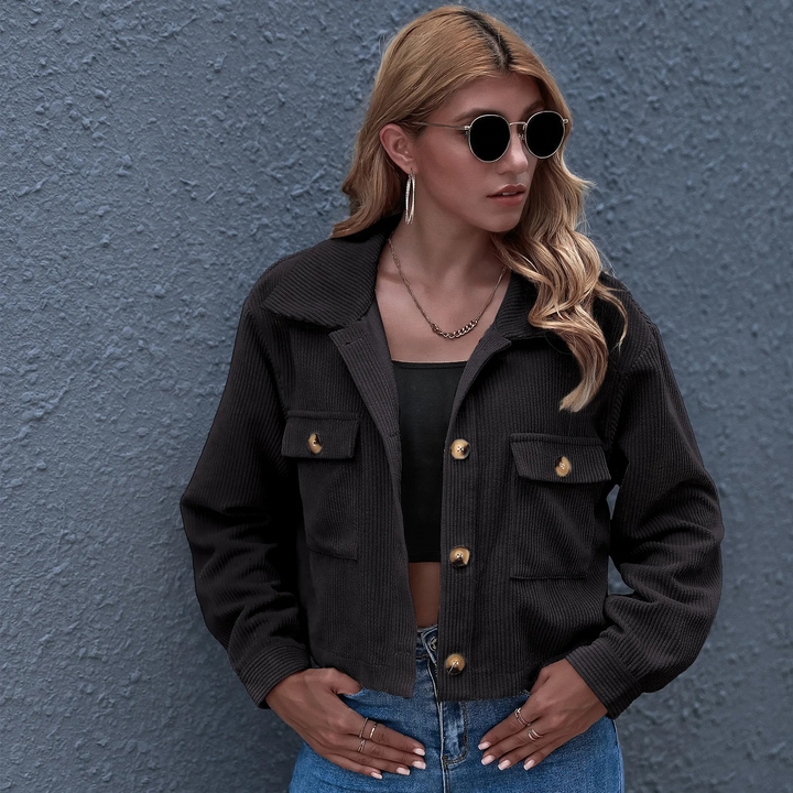 Levoire | Veste En Velours Côtelé Tendance Noir
