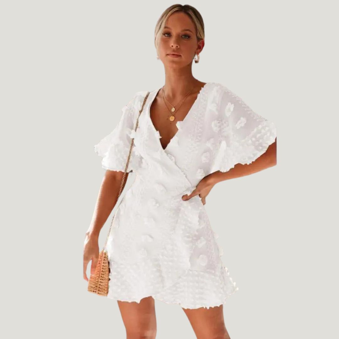 Levoire | Polyvalent Mini Dress À Manches Courtes Blanc