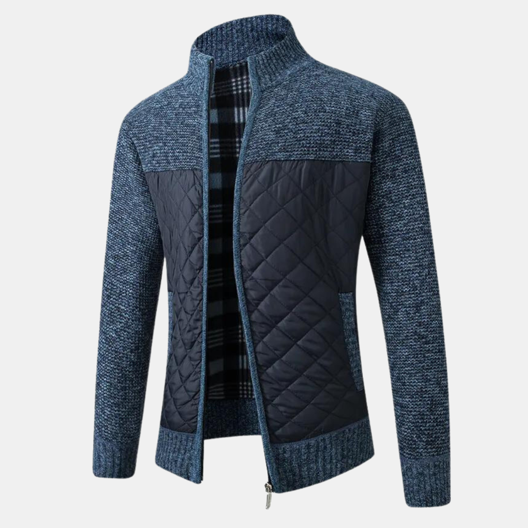 Levoire | Cardigan Avec Col Montant Bleu
