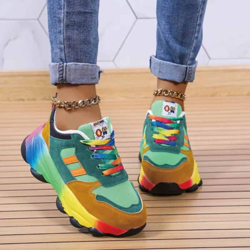 Levoire | Baskets multicolores tendance à semelle épaisse