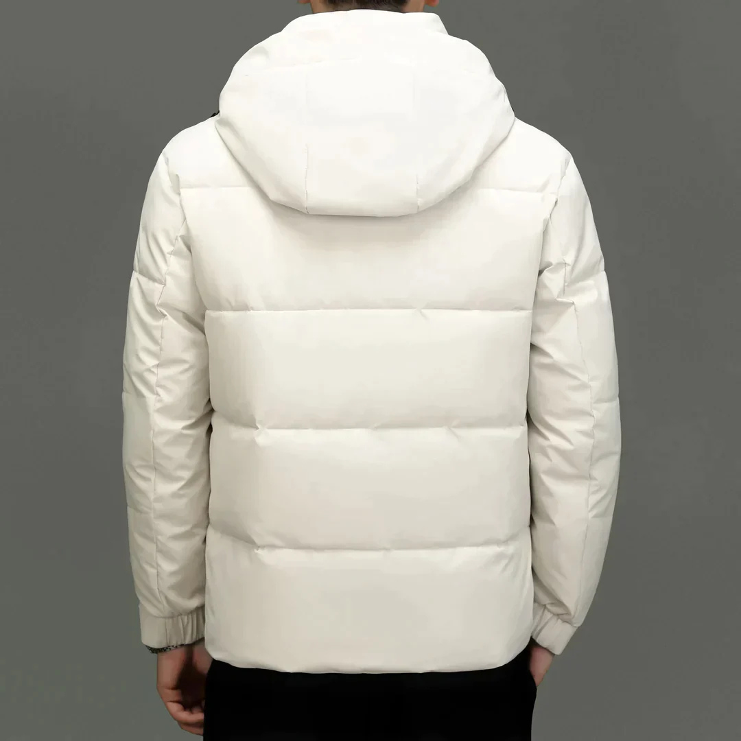 Levoire | Velours Polaire Hommes Capuche Blanc Noir