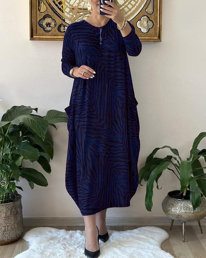 Levoire | Maxi Avec Imprimé Et Poches Bleu