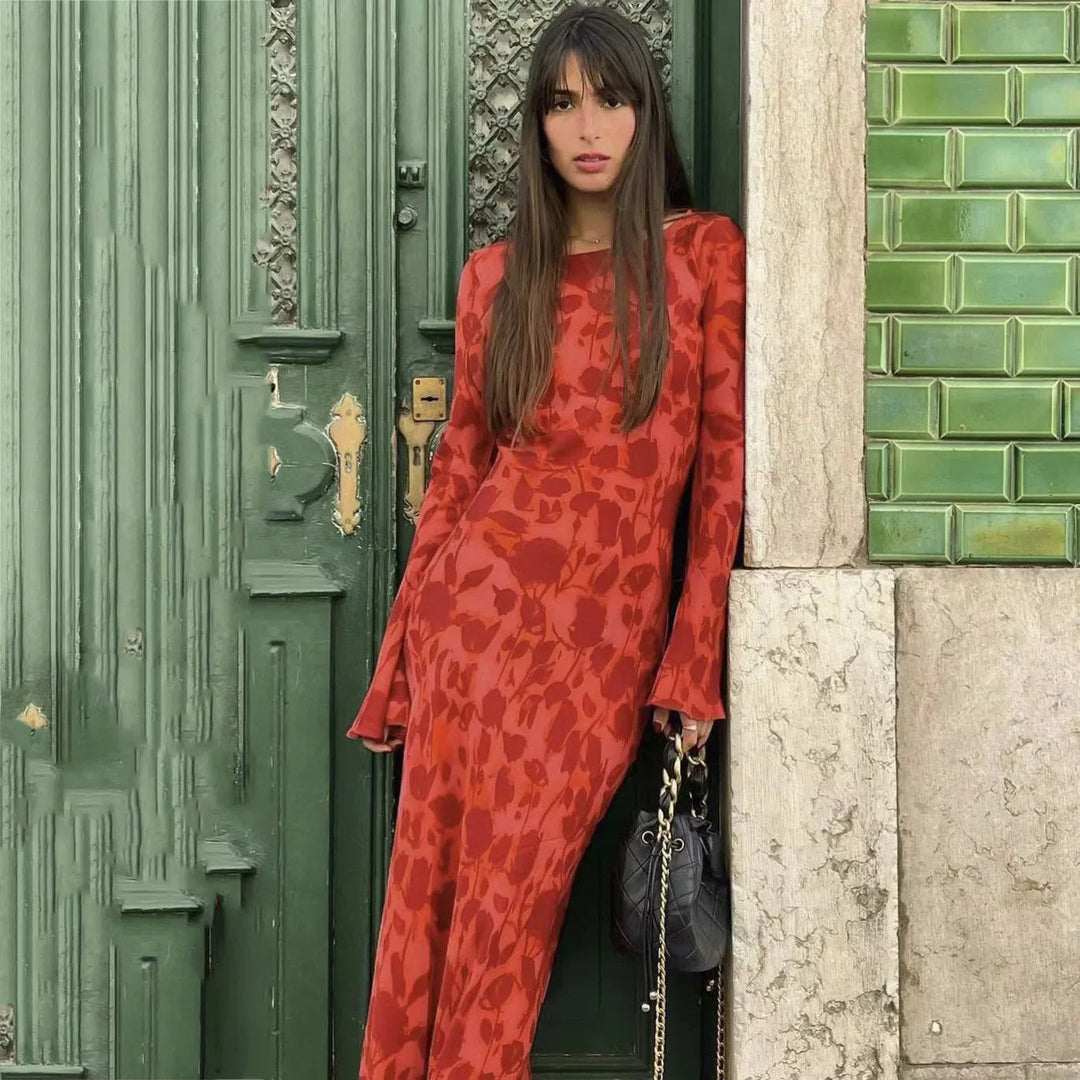 Levoire | Robe Maxi Avec Motif Floral Et Manches Longues
