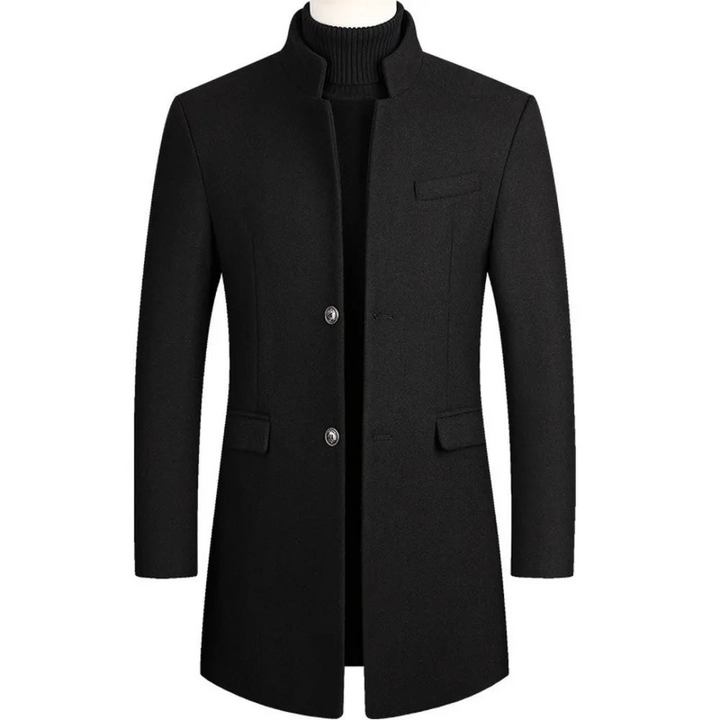 Levoire | Manteau Trench À Boutons Pour Hommes Noir