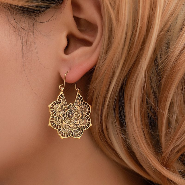 Levoire | Boucles D'Oreilles Mandala Lotus Or