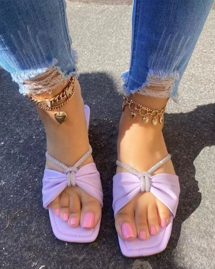 Levoire | Sandales Avec Couleur Unie Et Nœud Lila