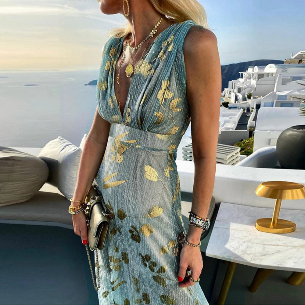 Levoire | Robe d'été à décolleté en V pour femmes longue