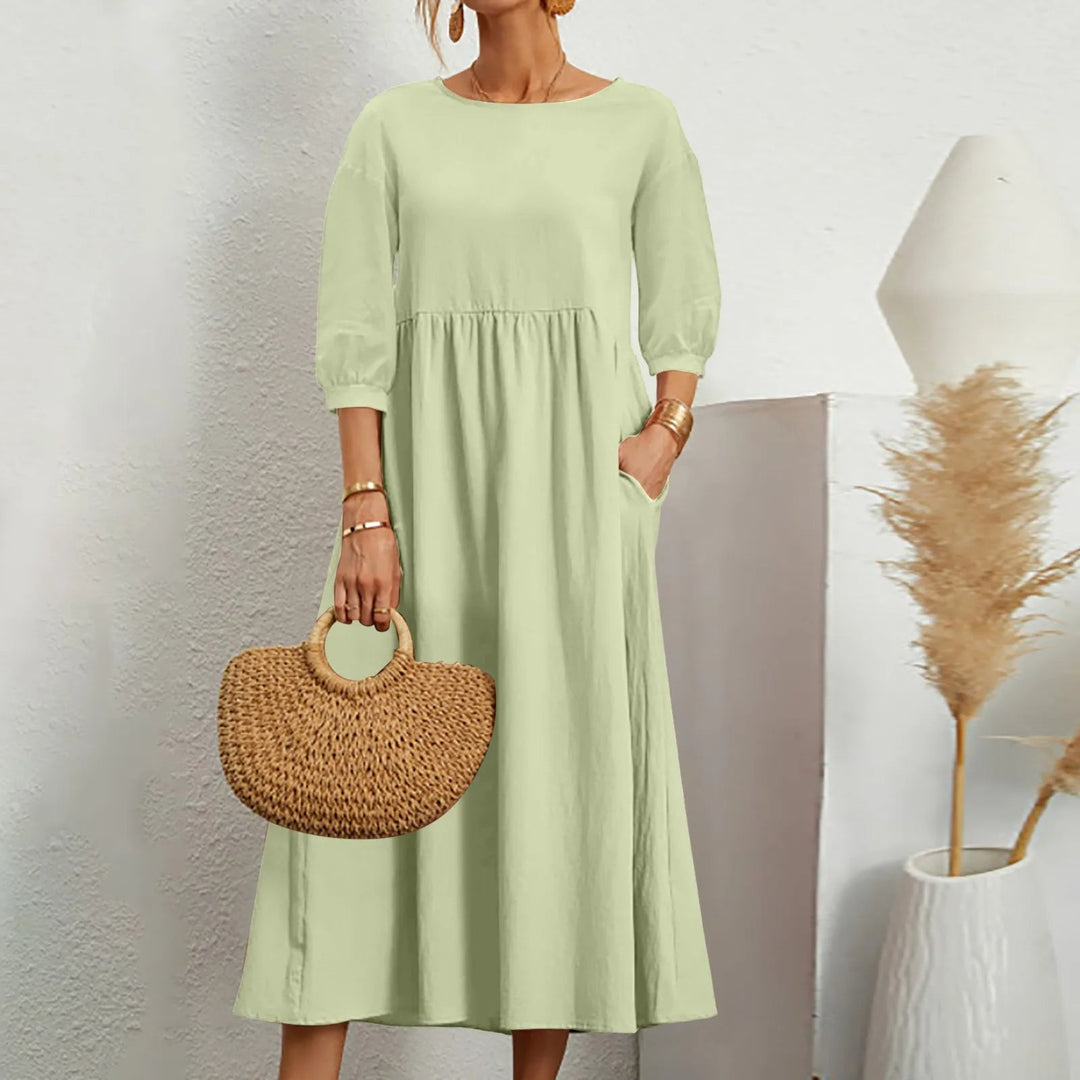 Levoire | Robe Midi Patchwork Vert clair