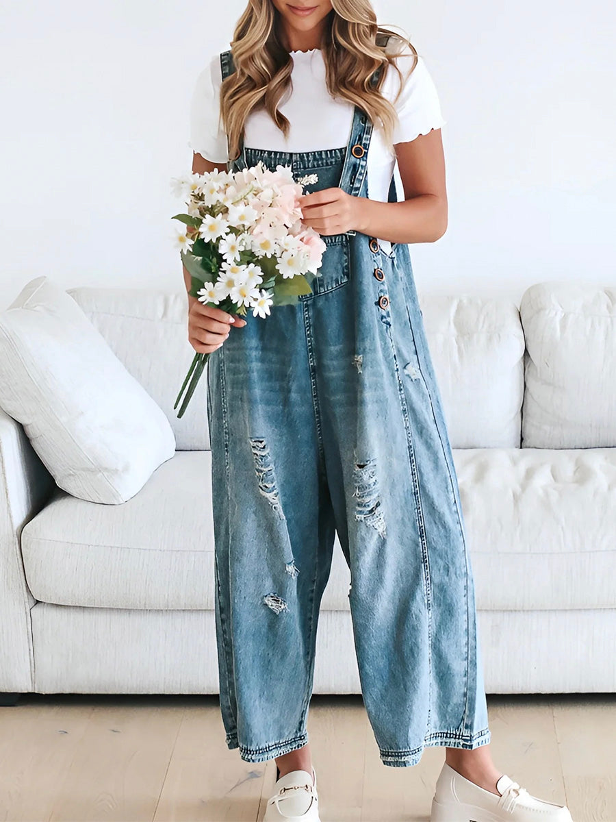 Levoire | Salopette En Denim Pour Femmes Pantalon Baggy