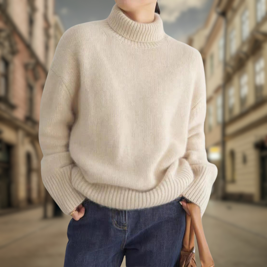 Levoire | Pull à col roulé effet cachemire Abricot
