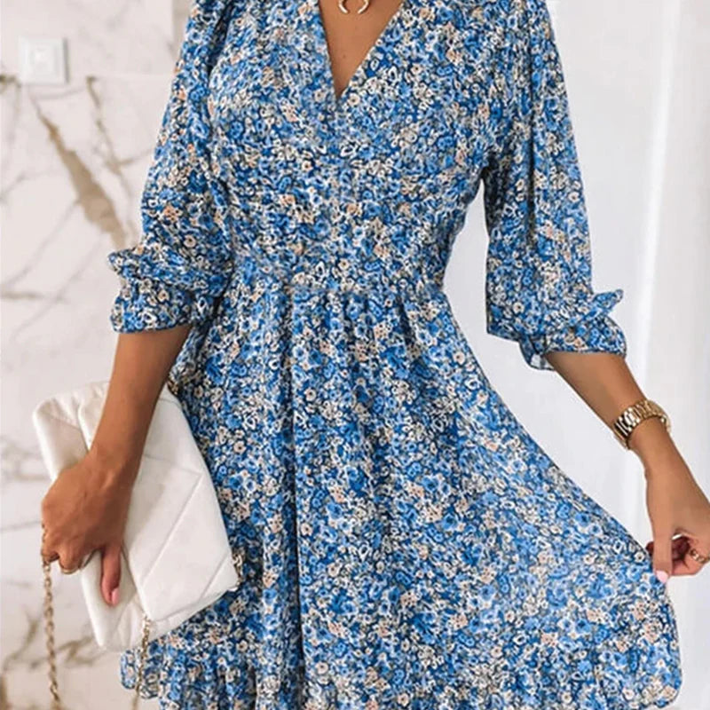 Levoire | Robe Élégance Aérienne Été Femme Bleu
