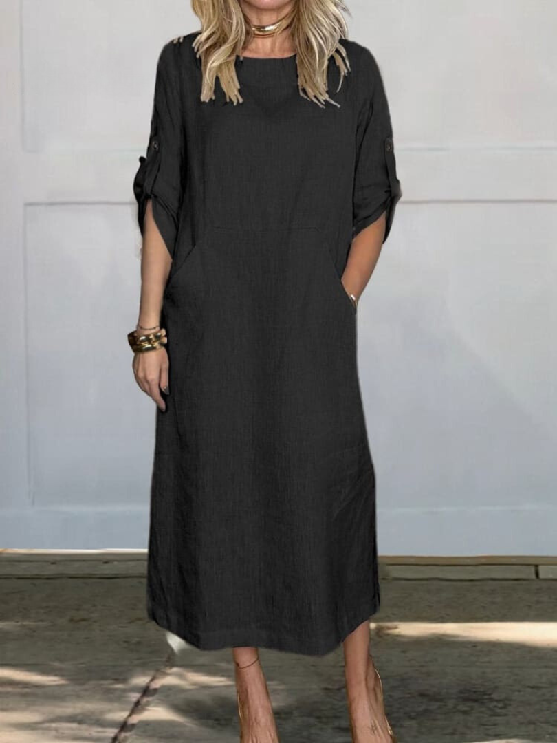 Levoire | Élégant Sac-Robe Midi Noir (Presque épuisé)