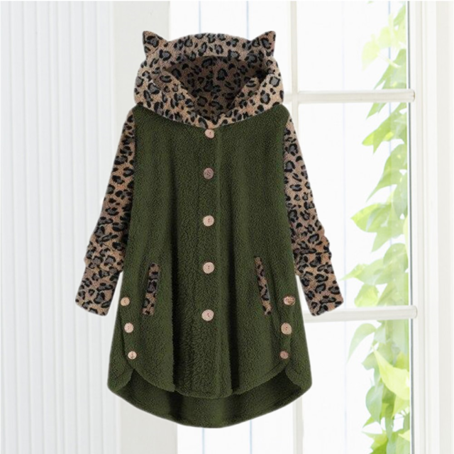 Levoire | Patchwork Léopard Oreilles De Chat Vert Armée
