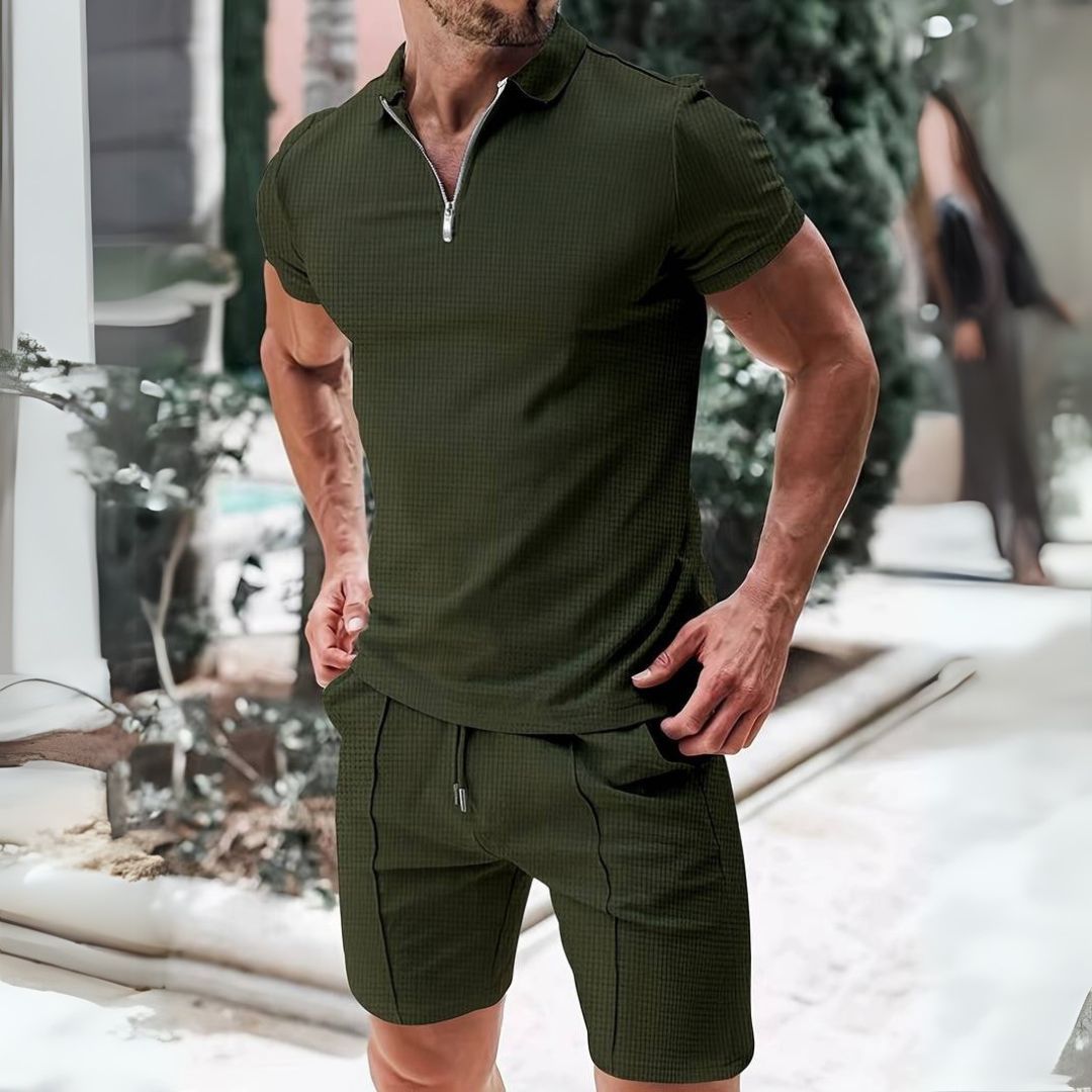 Levoire | Ensemble Été Débardeur Et Short Homme Vert armée